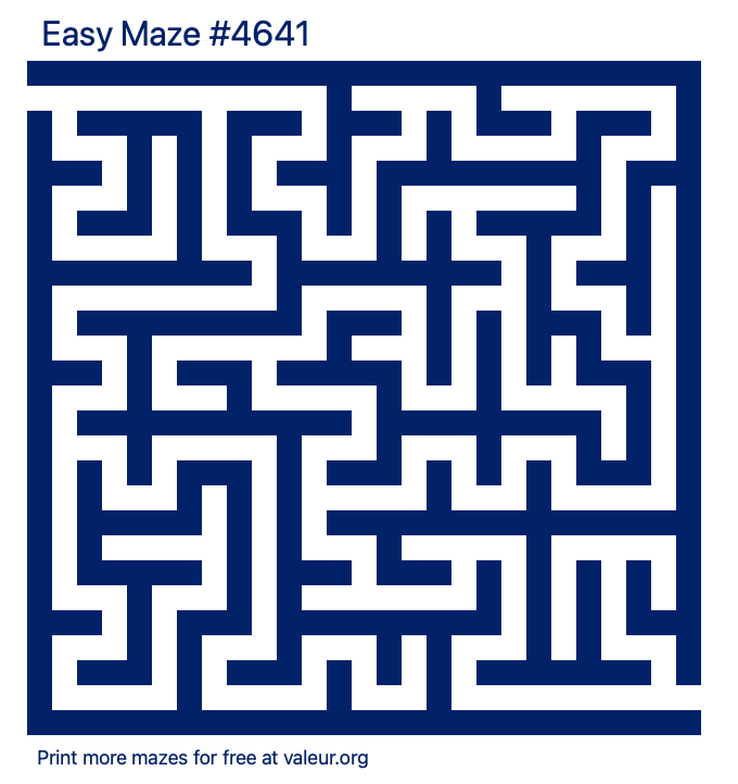 Free Printable Easy Maze number 4641