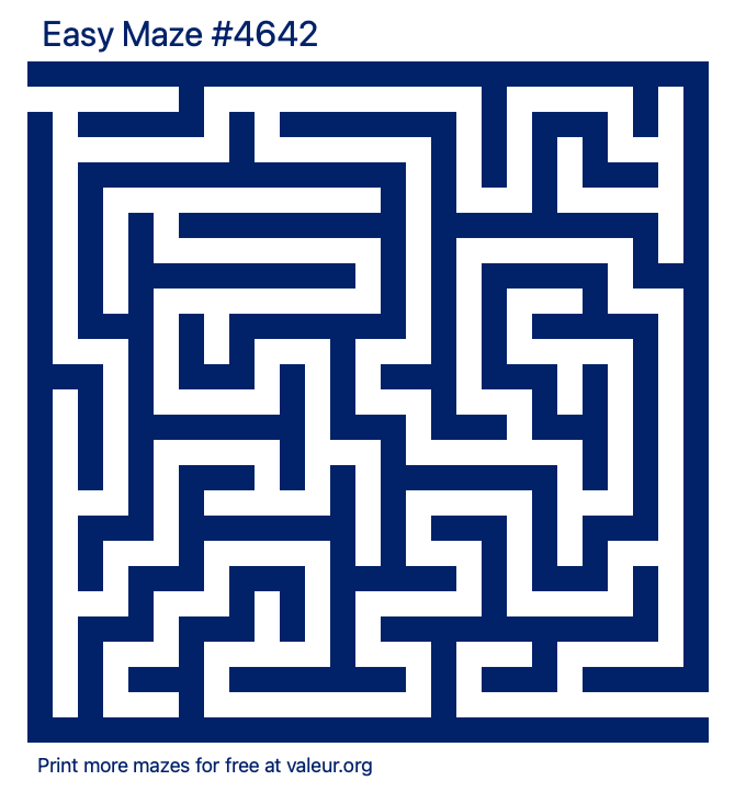 Free Printable Easy Maze number 4642