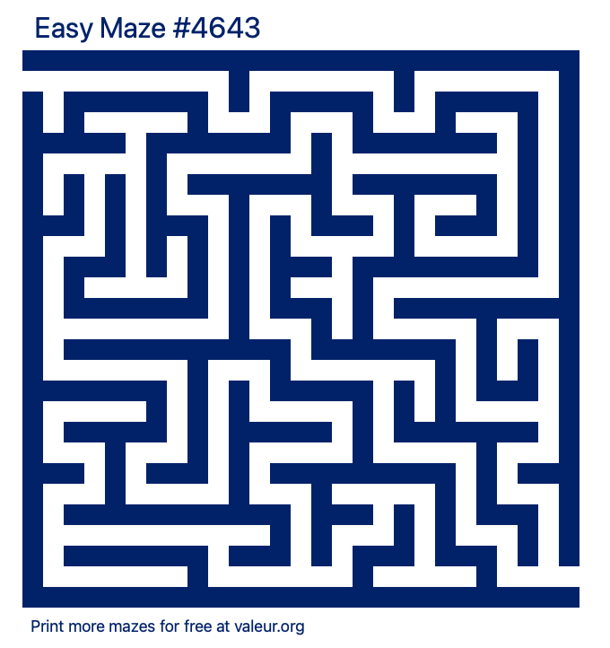 Free Printable Easy Maze number 4643