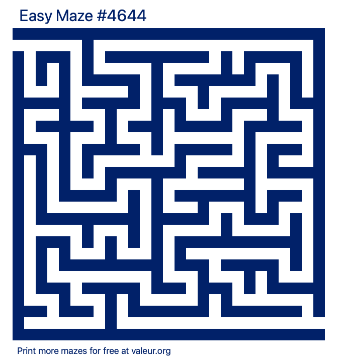 Free Printable Easy Maze number 4644