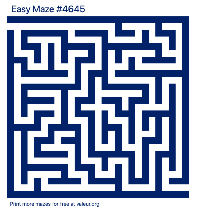 Free Printable Easy Maze number 4645