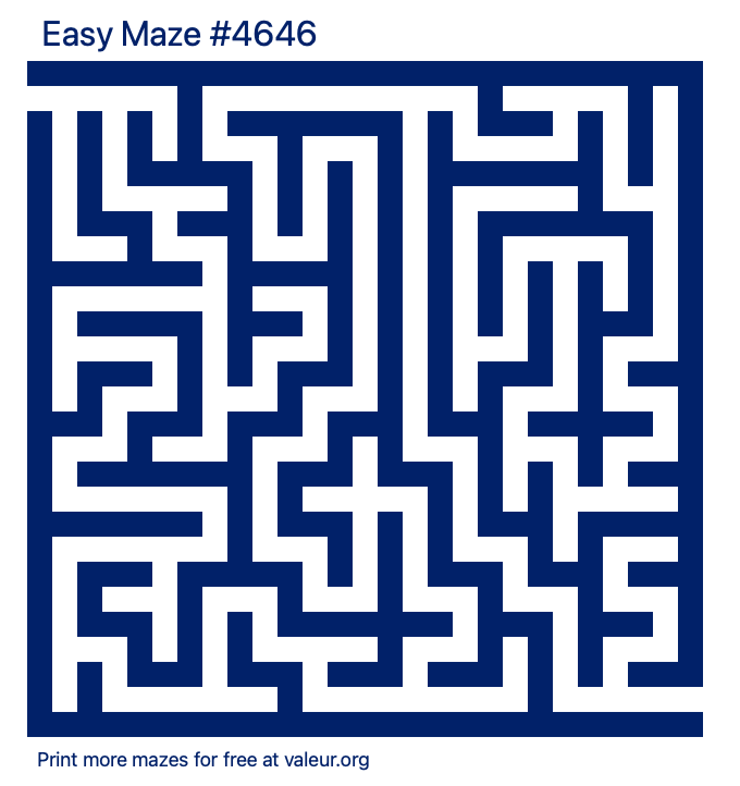 Free Printable Easy Maze number 4646