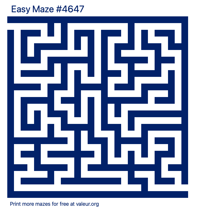 Free Printable Easy Maze number 4647