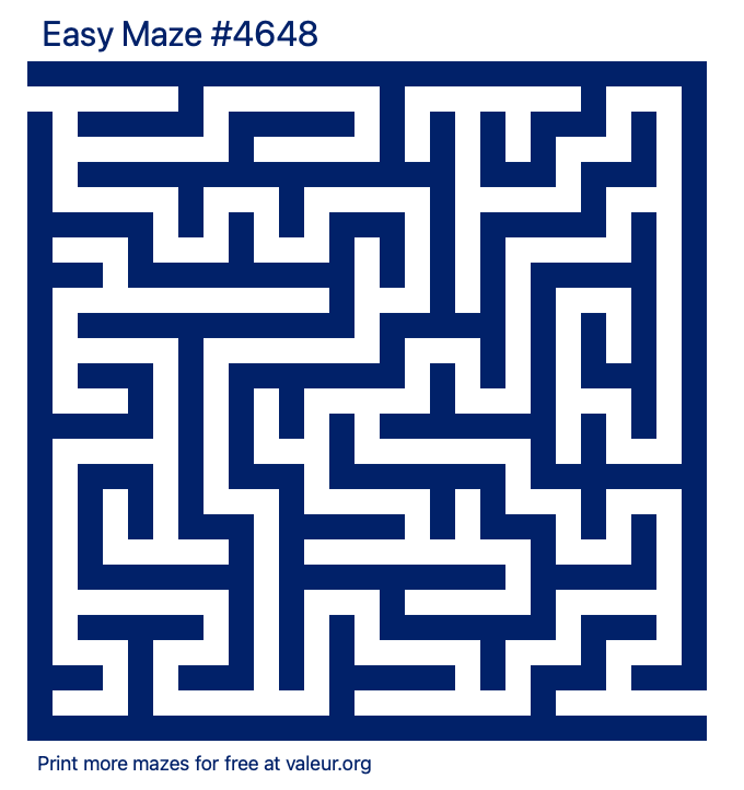 Free Printable Easy Maze number 4648