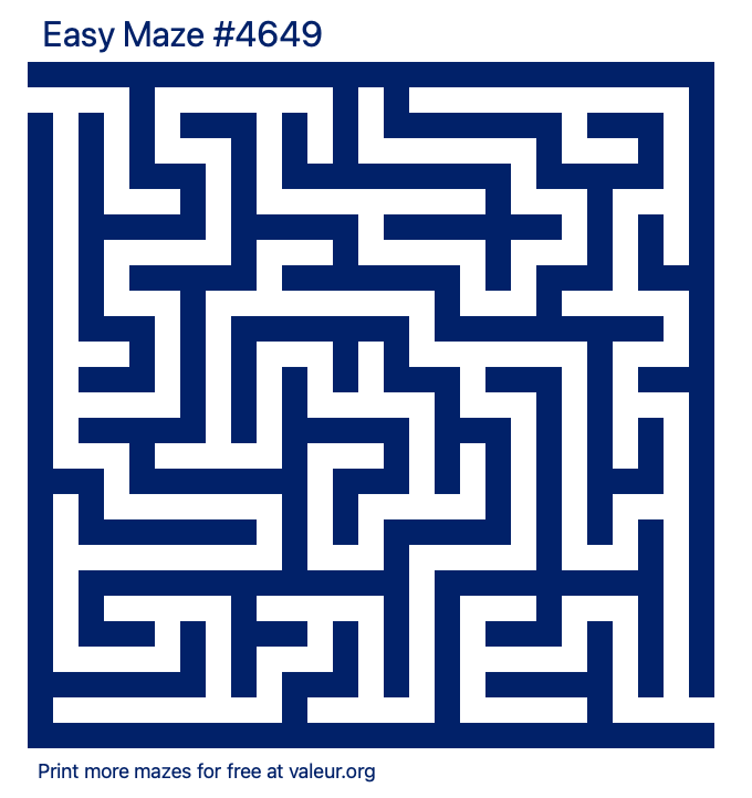 Free Printable Easy Maze number 4649