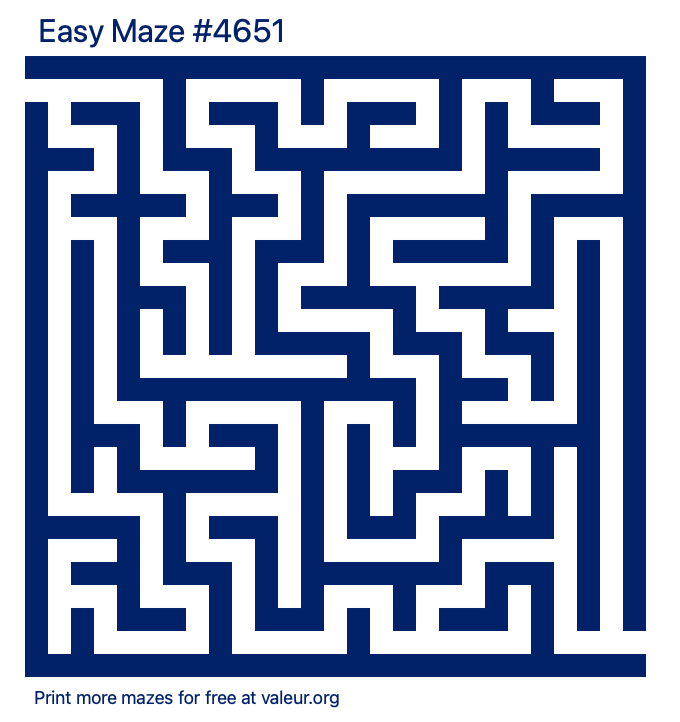 Free Printable Easy Maze number 4651