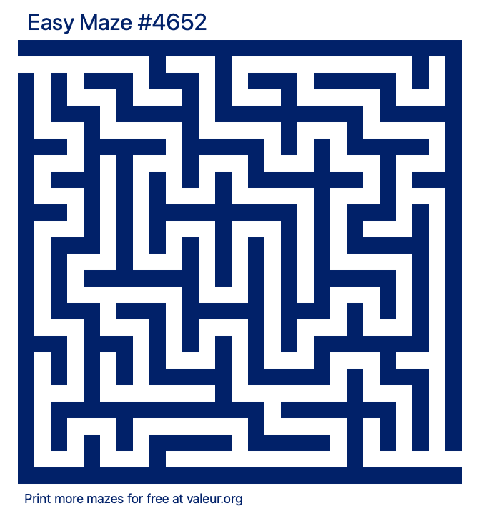 Free Printable Easy Maze number 4652