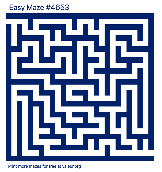 Free Printable Easy Maze number 4653