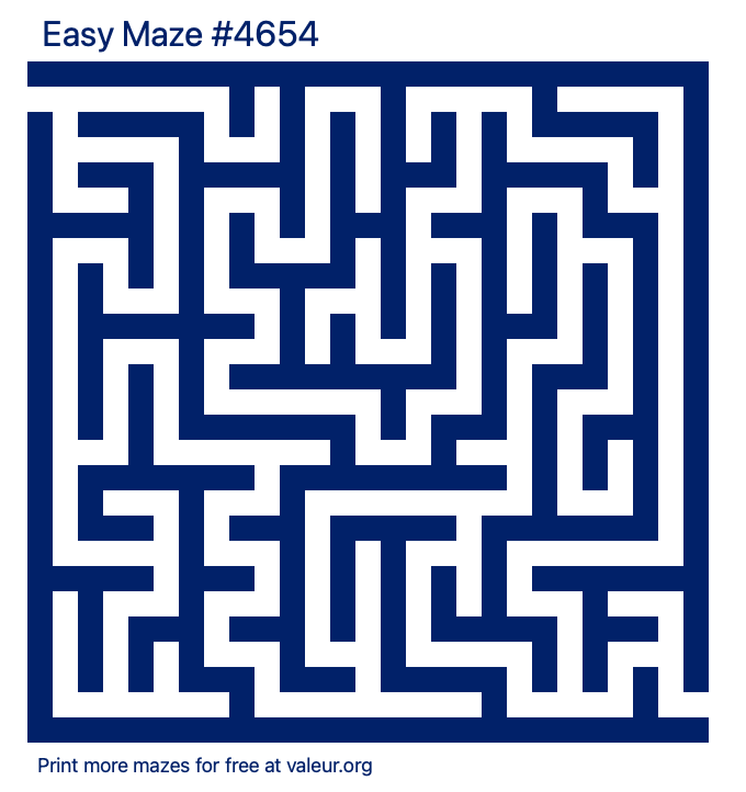 Free Printable Easy Maze number 4654