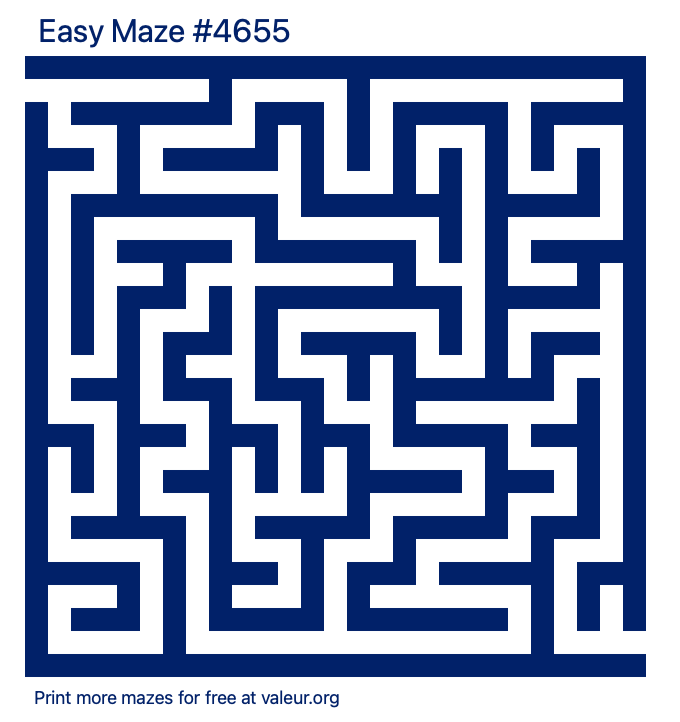 Free Printable Easy Maze number 4655