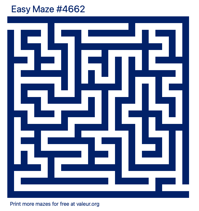 Free Printable Easy Maze number 4662