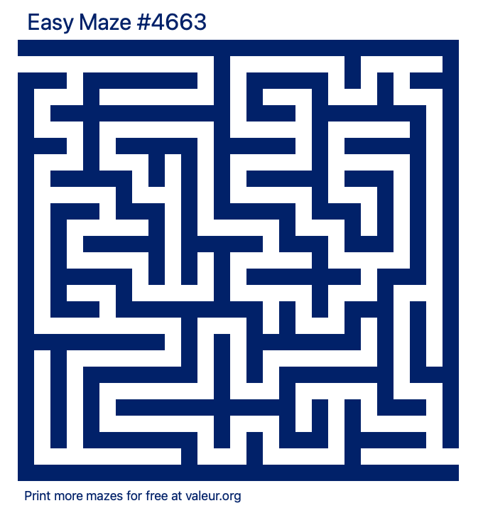 Free Printable Easy Maze number 4663