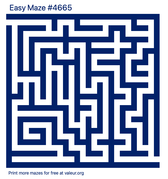 Free Printable Easy Maze number 4665