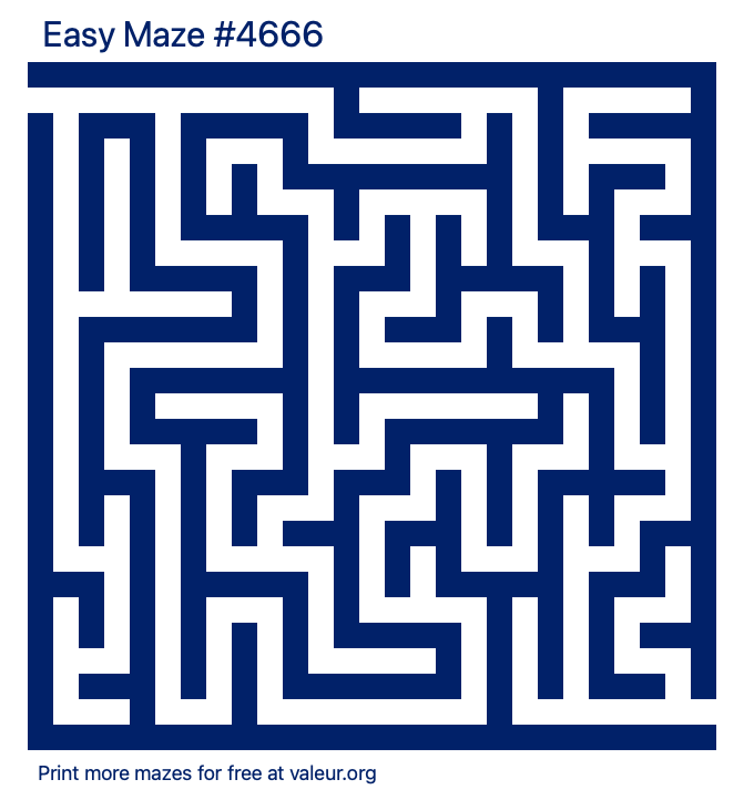 Free Printable Easy Maze number 4666