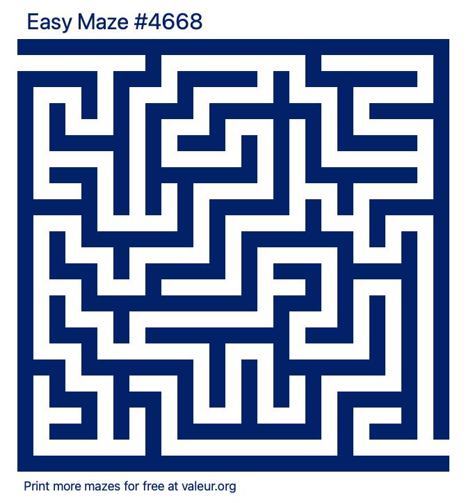 Free Printable Easy Maze number 4668