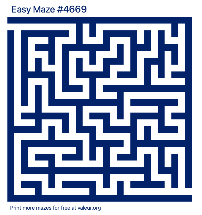 Free Printable Easy Maze number 4669