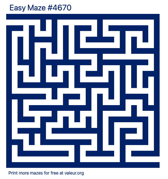 Free Printable Easy Maze number 4670