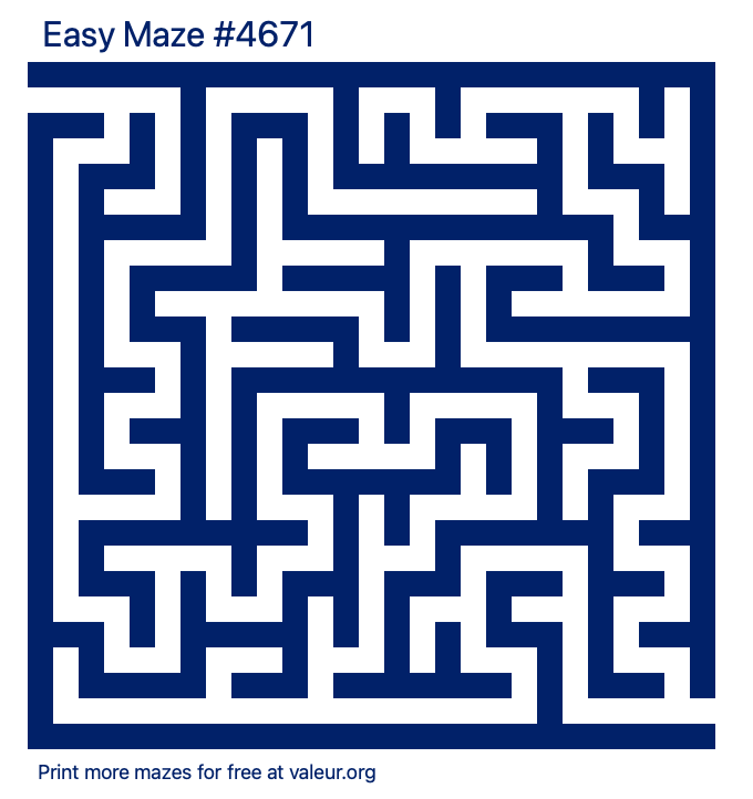 Free Printable Easy Maze number 4671