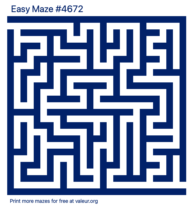 Free Printable Easy Maze number 4672