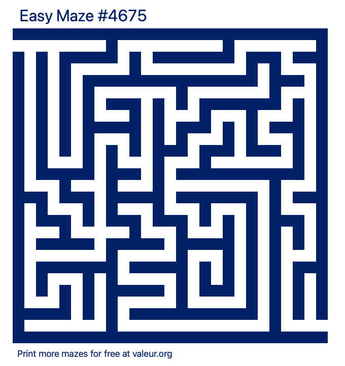 Free Printable Easy Maze number 4675