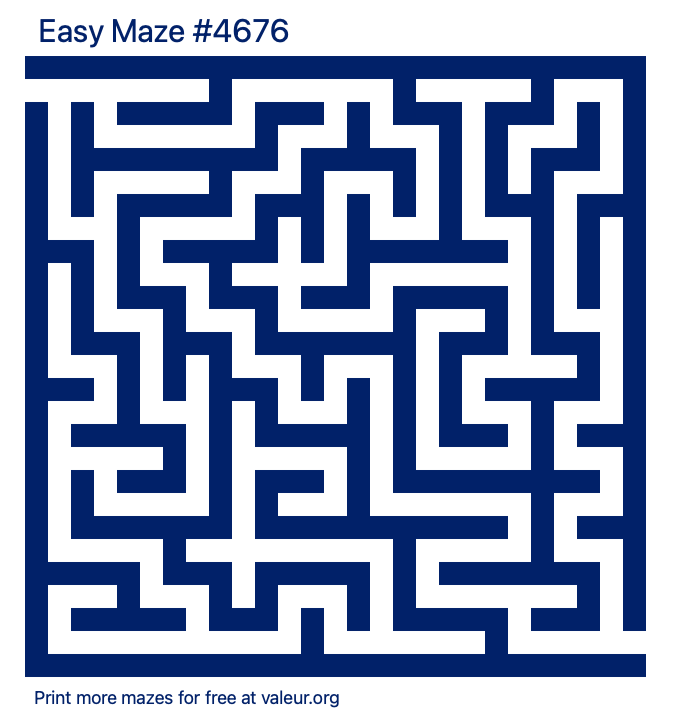 Free Printable Easy Maze number 4676