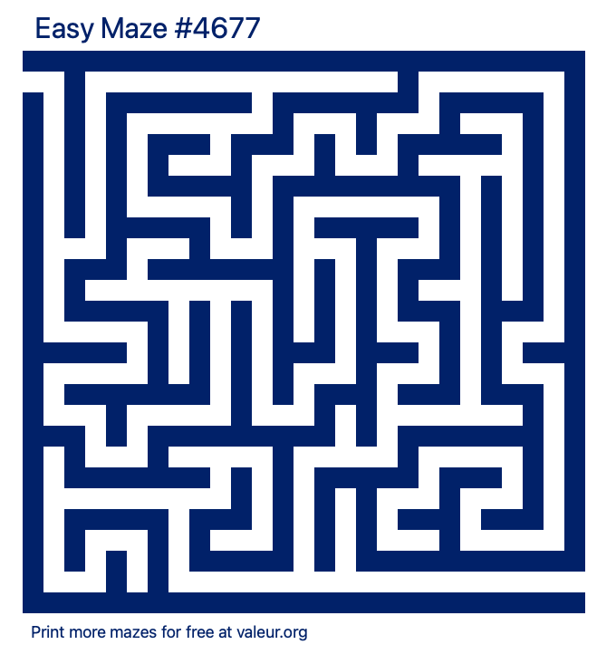 Free Printable Easy Maze number 4677