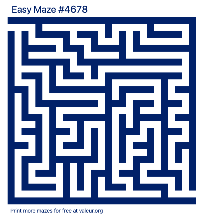 Free Printable Easy Maze number 4678