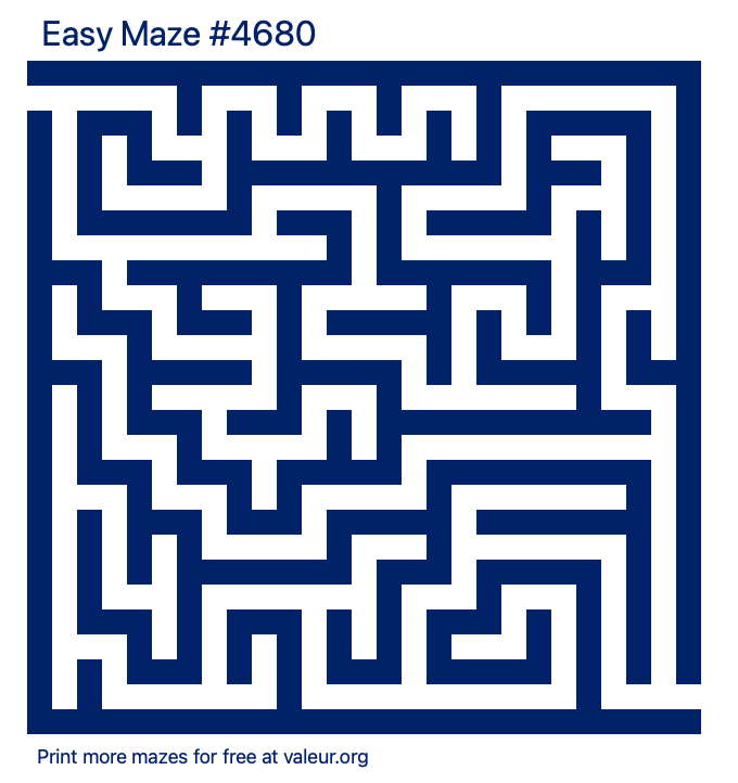 Free Printable Easy Maze number 4680