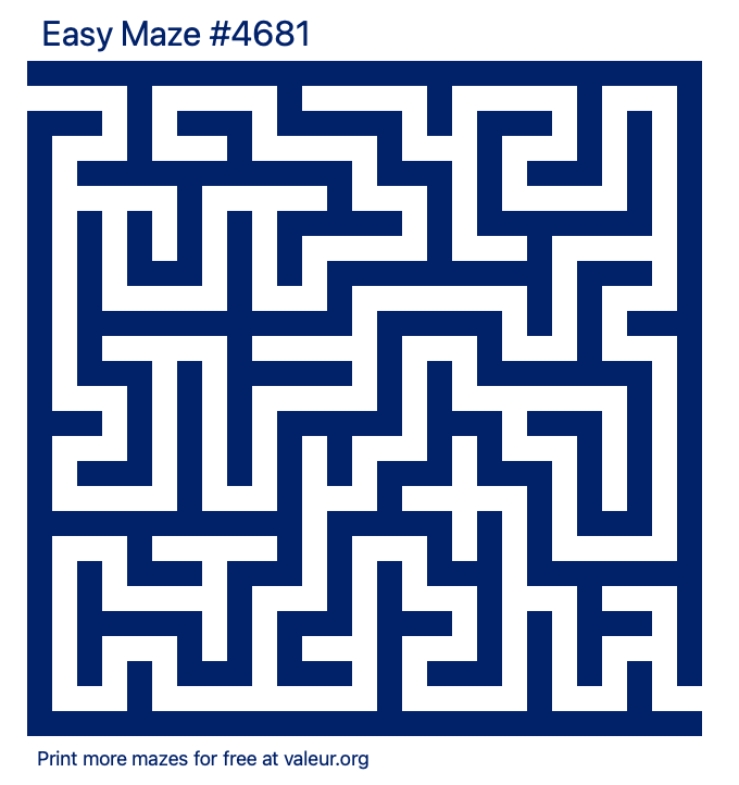 Free Printable Easy Maze number 4681