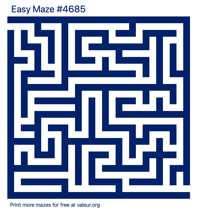 Free Printable Easy Maze number 4685