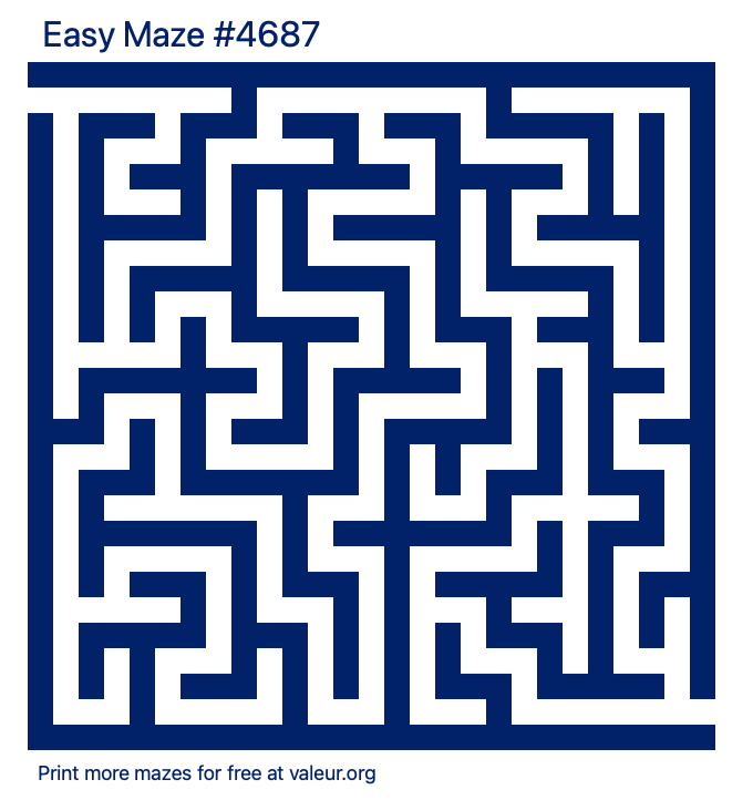 Free Printable Easy Maze number 4687