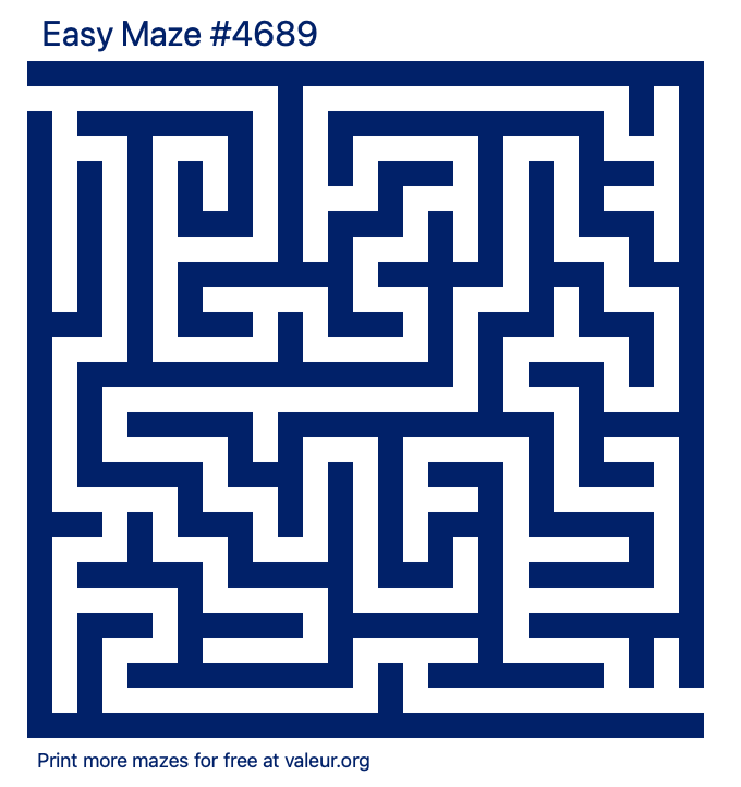 Free Printable Easy Maze number 4689