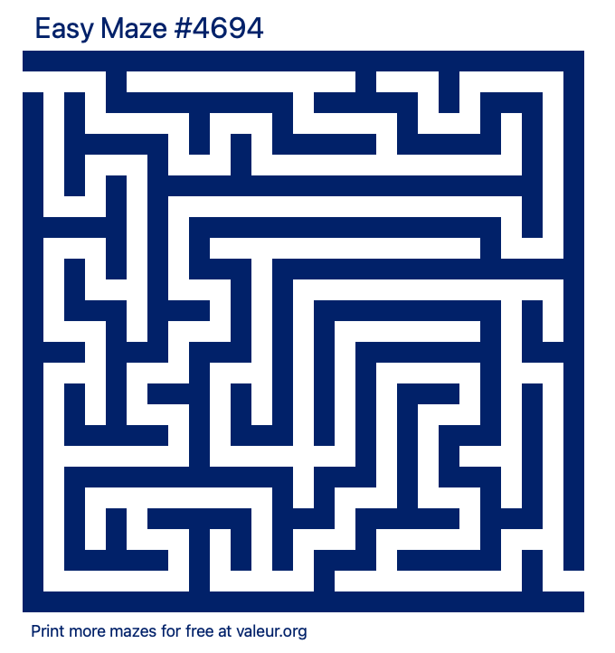 Free Printable Easy Maze number 4694