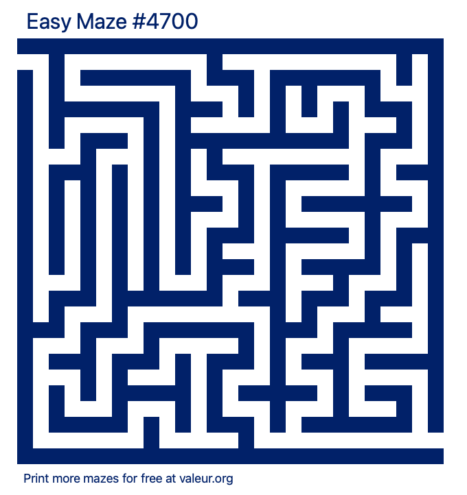 Free Printable Easy Maze number 4700