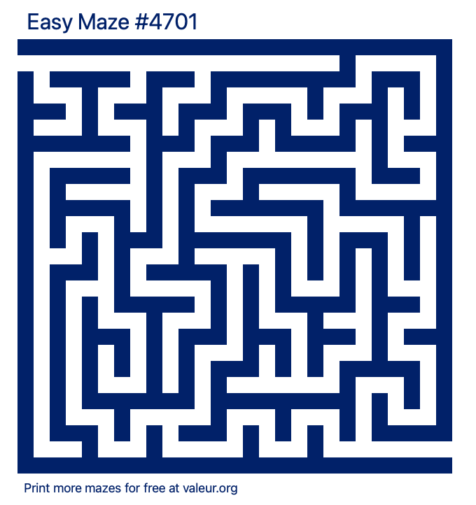 Free Printable Easy Maze number 4701