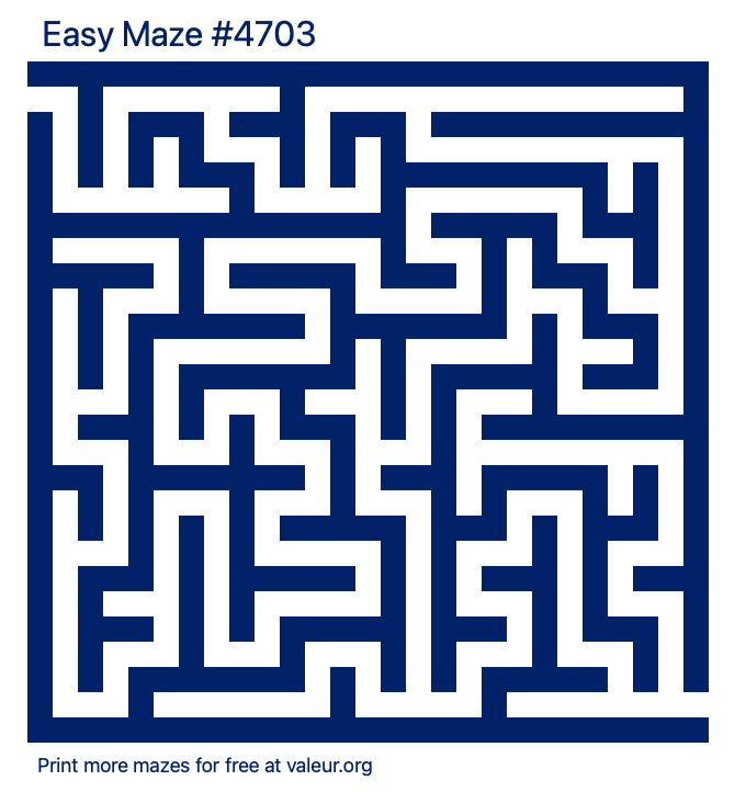 Free Printable Easy Maze number 4703