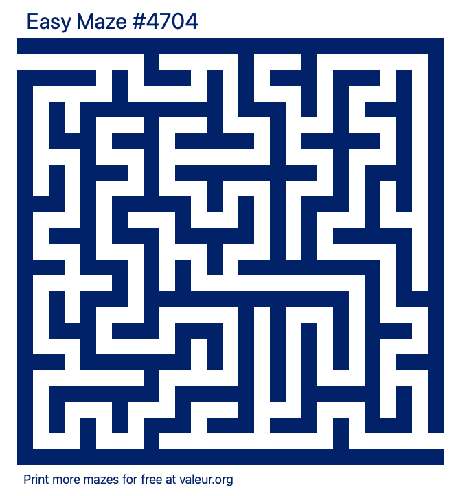 Free Printable Easy Maze number 4704