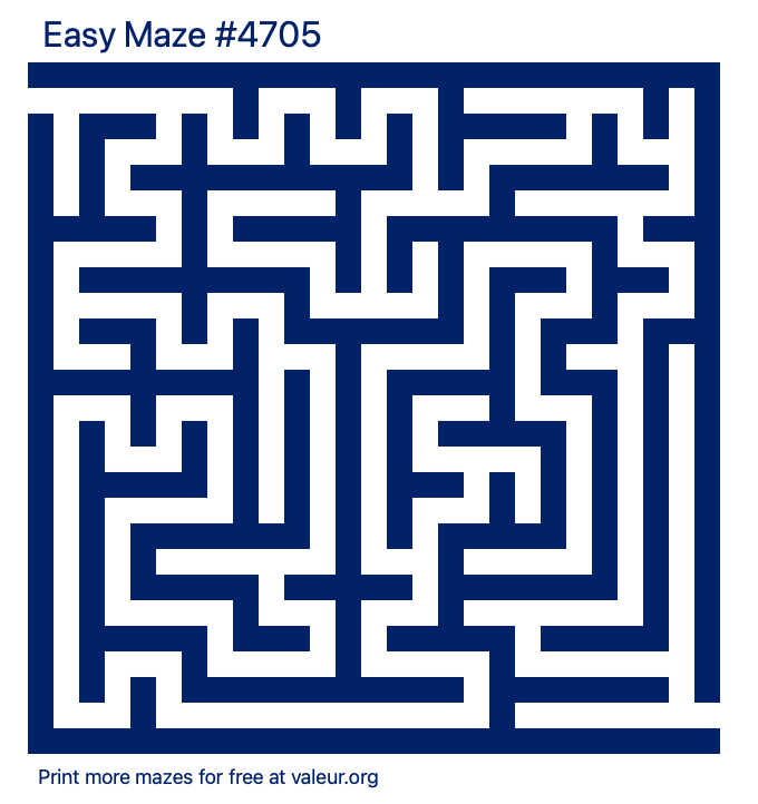 Free Printable Easy Maze number 4705