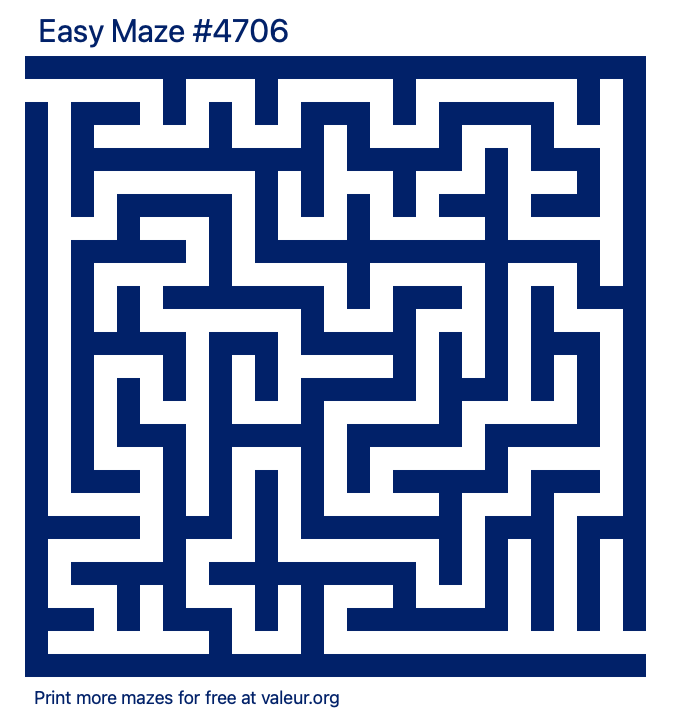 Free Printable Easy Maze number 4706