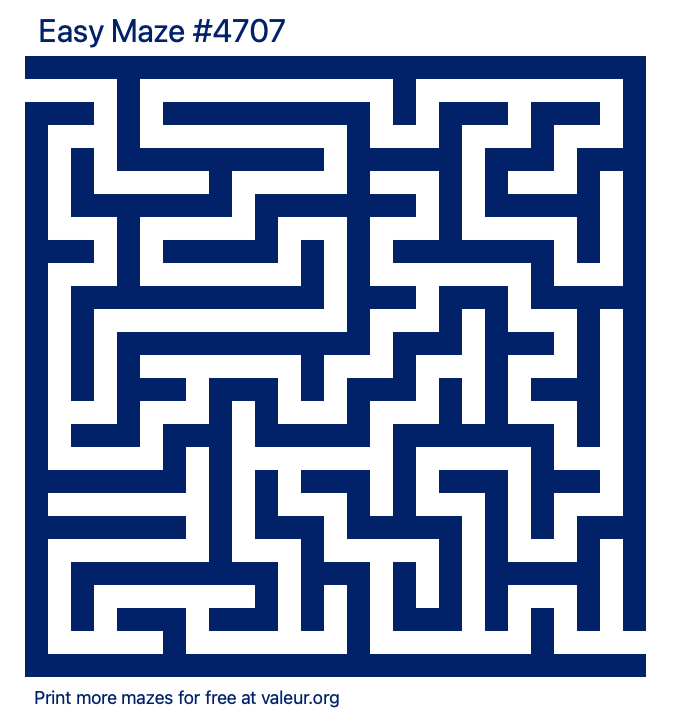 Free Printable Easy Maze number 4707