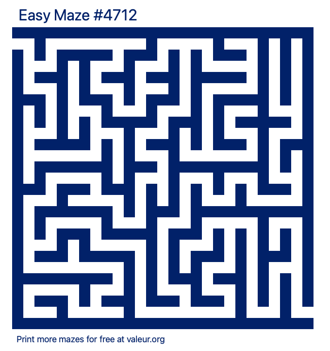 Free Printable Easy Maze number 4712