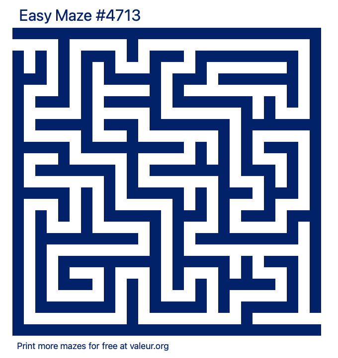 Free Printable Easy Maze number 4713