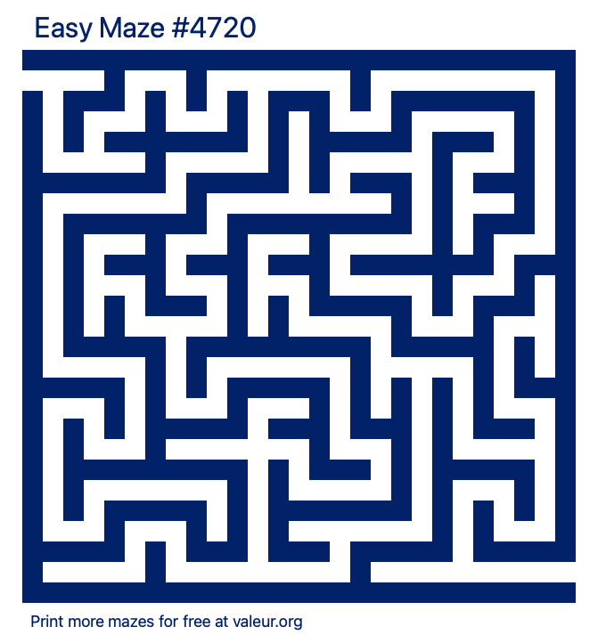 Free Printable Easy Maze number 4720