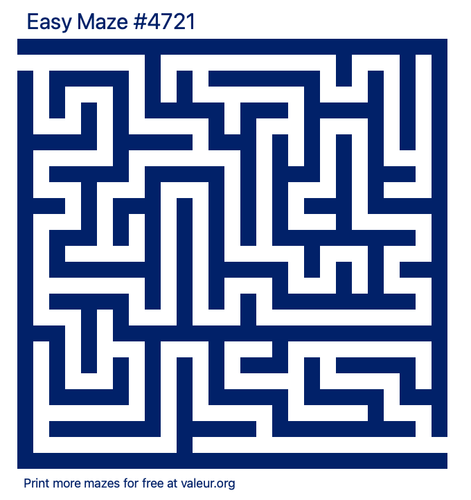 Free Printable Easy Maze number 4721