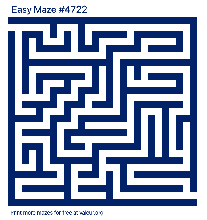 Free Printable Easy Maze number 4722