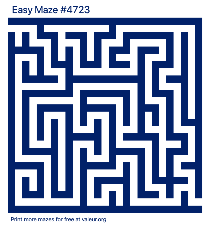 Free Printable Easy Maze number 4723