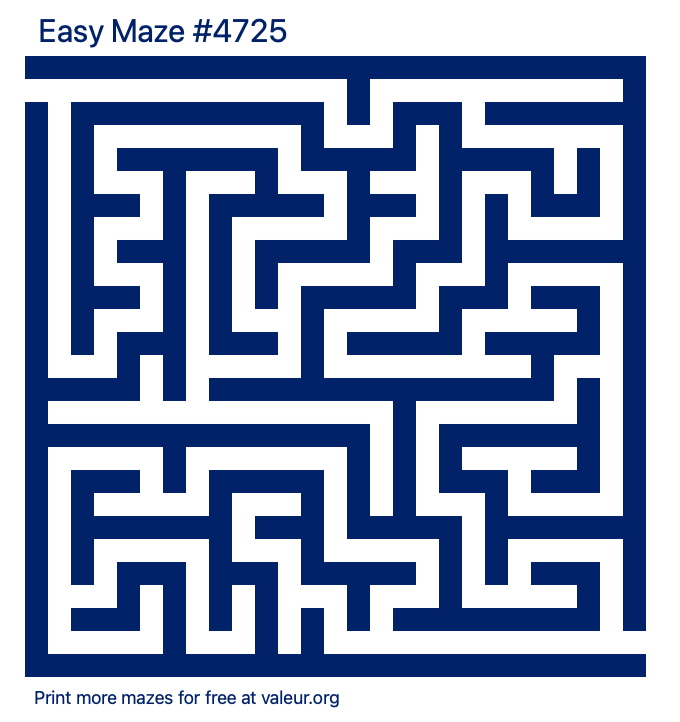 Free Printable Easy Maze number 4725