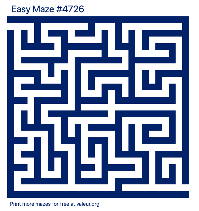 Free Printable Easy Maze number 4726