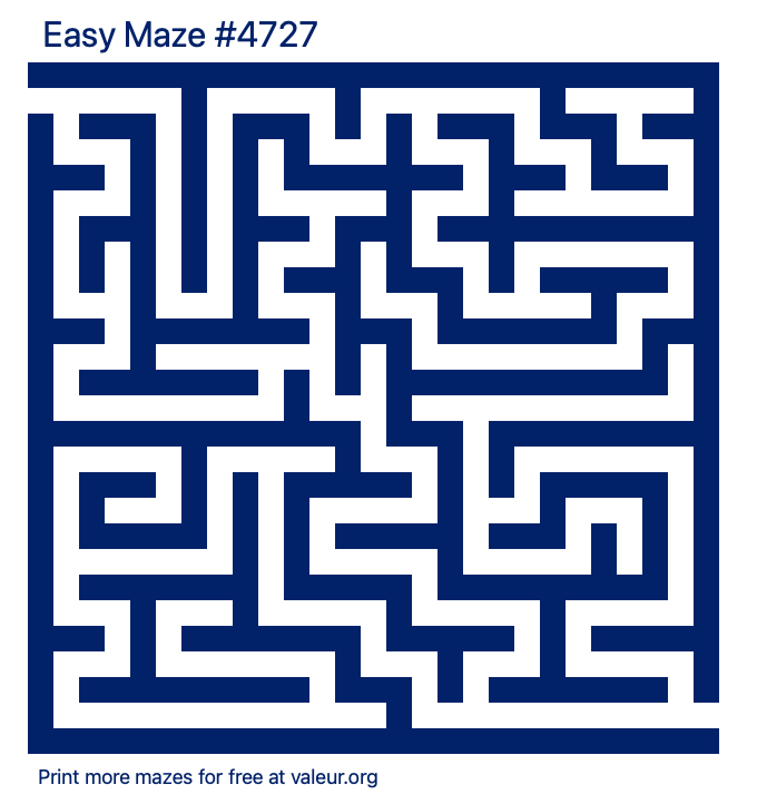 Free Printable Easy Maze number 4727