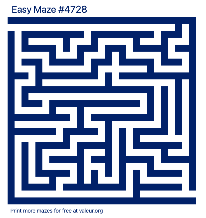 Free Printable Easy Maze number 4728